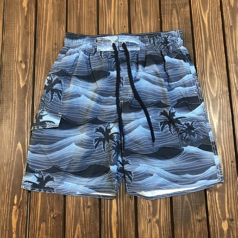 شلوارک ساحلی طرحدار آبی اورجینال